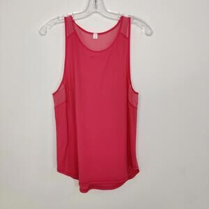 Lululemon Pink Mesh Panel Sleeveless Workout Tank Top Size 6 Athletic Activewear
